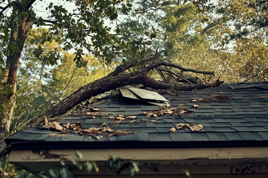 wind damage on roof